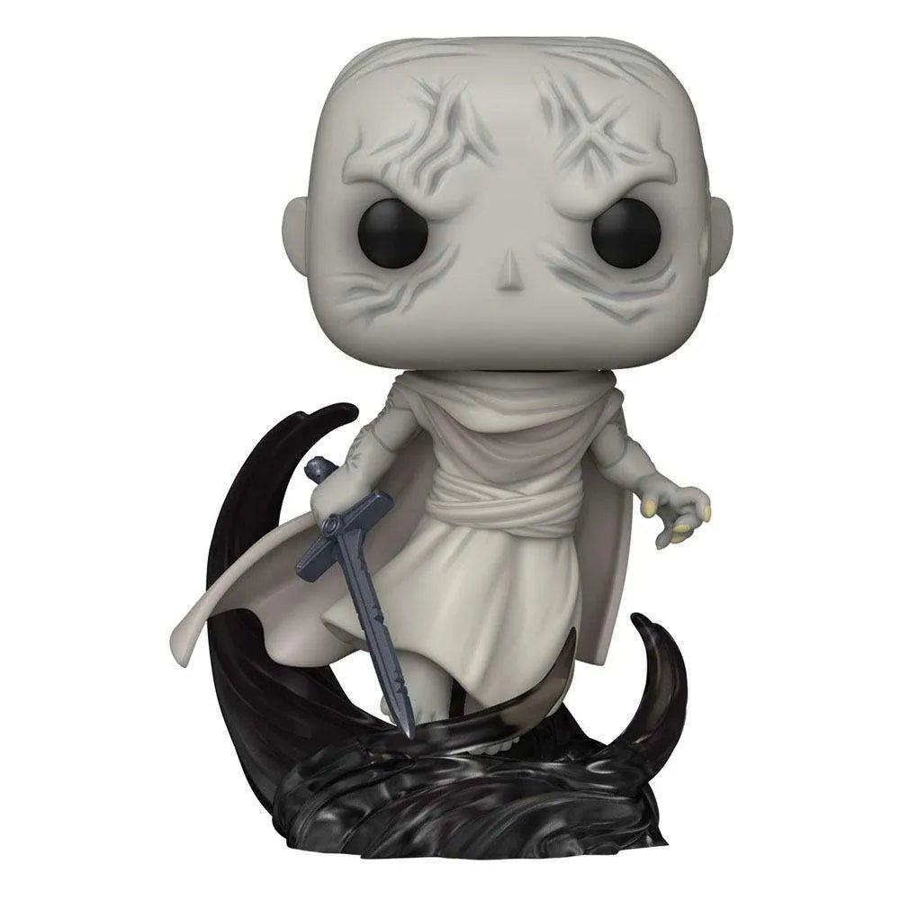Funko Pop Gorr figure from Thor: Love and Thunder, featuring a pale, scarred character holding a sword on a black base.