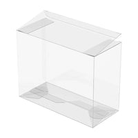 Clear, double-sized Funko Ultimate Guard protective case for Funko POP! figures, shown from a high-angle perspective.