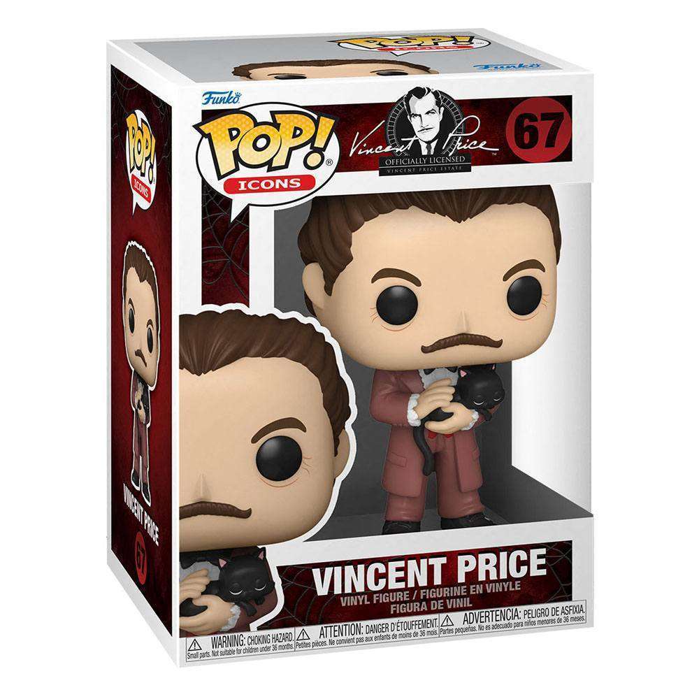 Vincent Price Funko Pop vinyl figure in its original branded window display box, showing the front and side packaging.