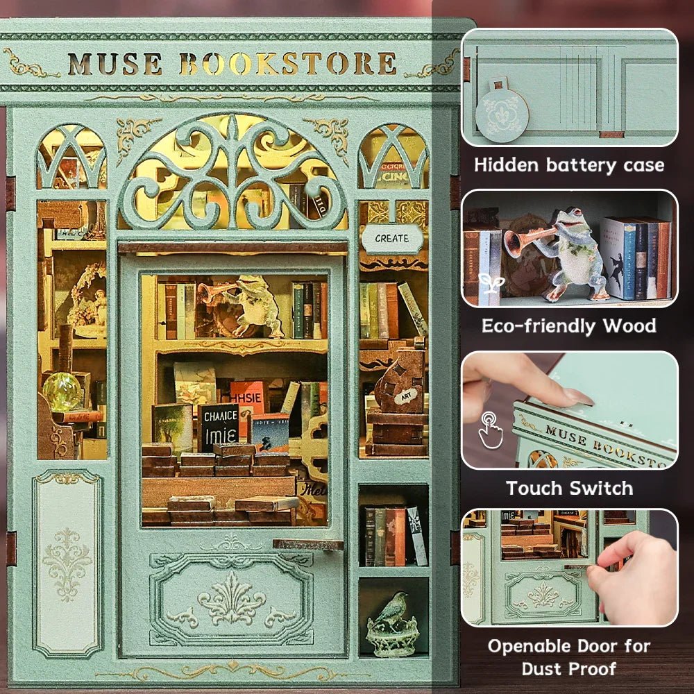 Gallery Bookstore Miniature House DIY Book Nook With LED in Malta | LAB7