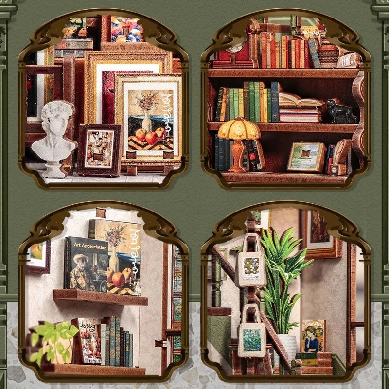 Gallery Bookstore Miniature House DIY Book Nook With LED in Malta | LAB7
