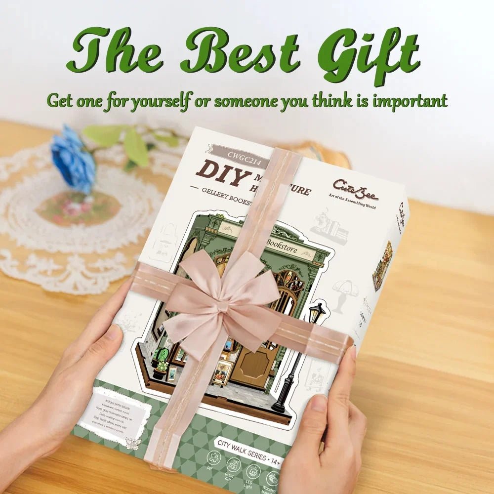 Gallery Bookstore Miniature House DIY Book Nook With LED by LAB7 Malta, Europe