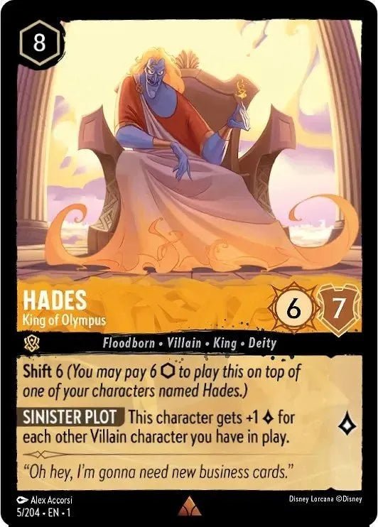 Image for Hades - King of Olympus (5/204) (The First Chapter) - Disney Lorcana