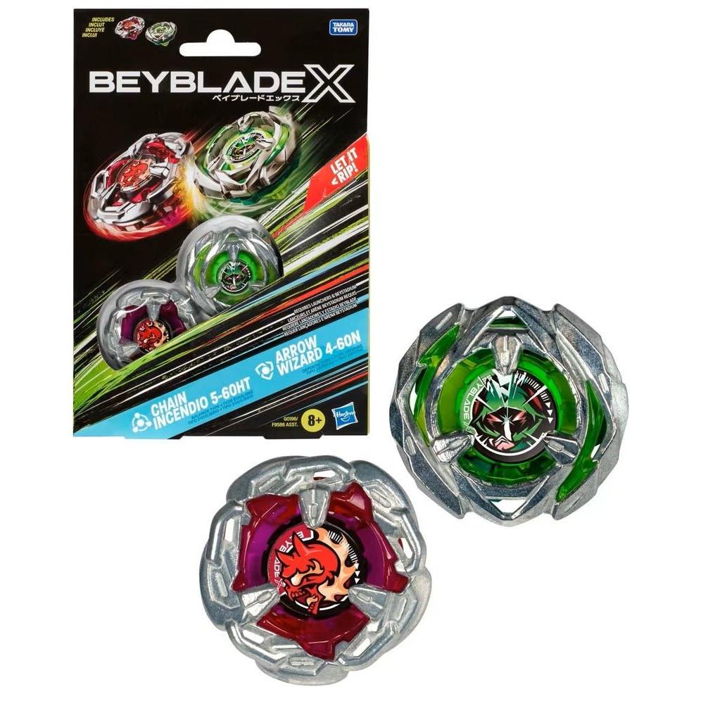 Hasbro Beyblade X Chain Incendio & Arrow Wizard Dual Pack – Takara Tomy Metal Tops in Malta | LAB7