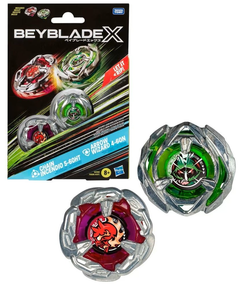 Hasbro Beyblade X Chain Incendio & Arrow Wizard Dual Pack – Takara Tomy Metal Tops by LAB7 Malta, Europe