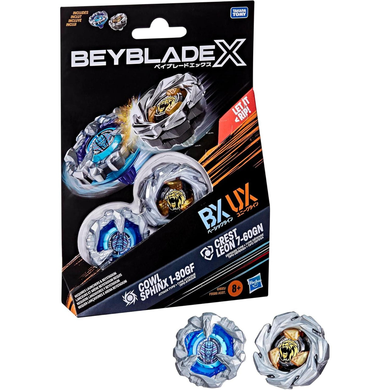 Hasbro Beyblade X Cowl Sphinx & Crest Leon Dual Pack – Takara Tomy Metal Tops in Malta | LAB7