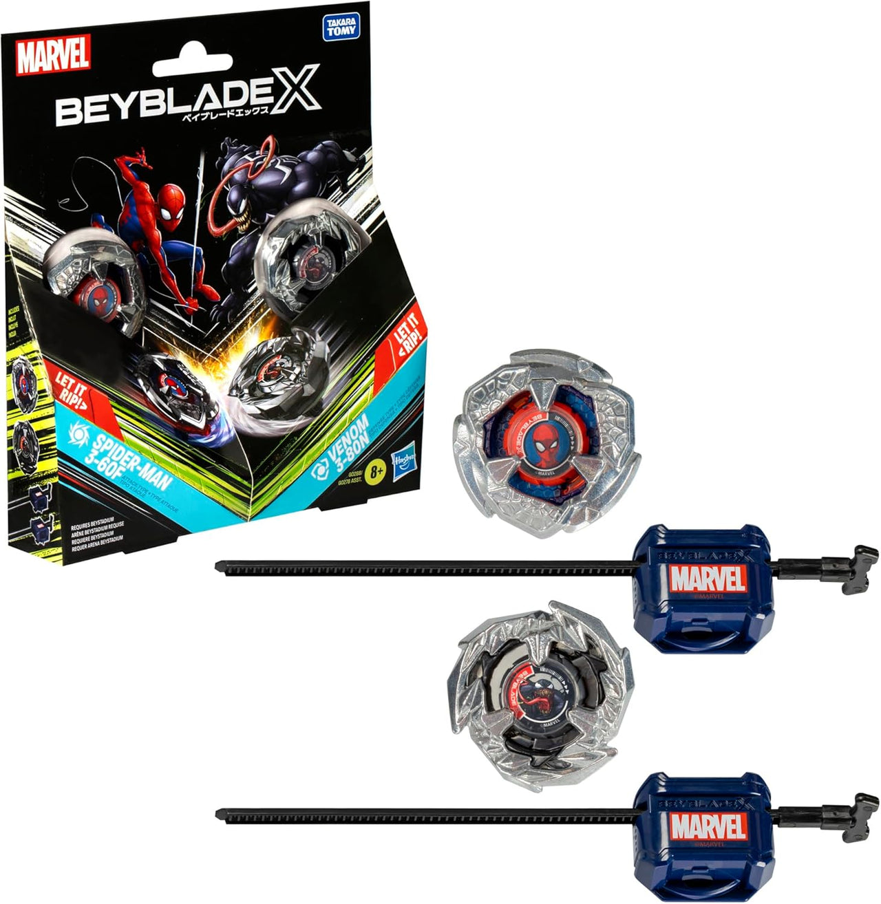 Hasbro Beyblade X Marvel Spider - Man & Venom Dual Pack – 3 - 60F / 3 - 80N by LAB7 Malta, Europe