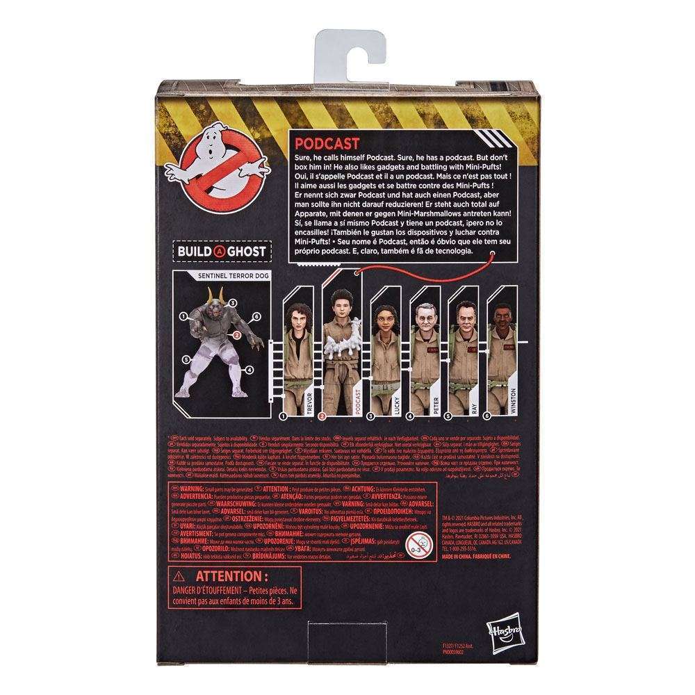 Back of Hasbro Ghostbusters: Afterlife Plasma Series packaging showing character bios and Build-A-Ghost figure parts.