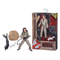 Hasbro Ghostbusters Afterlife Plasma Series Trevor action figure with accessories and branded display packaging.