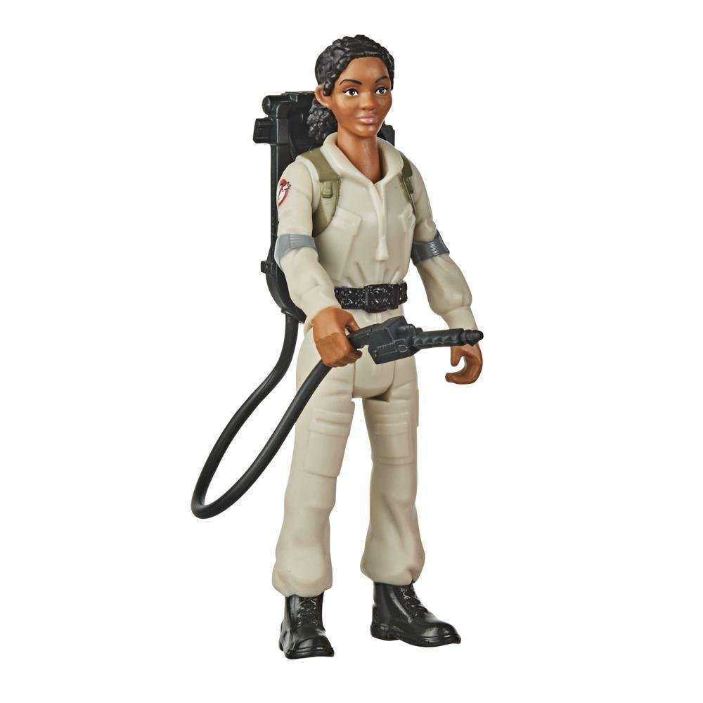 Hasbro Ghostbusters Fright Features Lucky figure in a tan jumpsuit with a proton pack and neutrona wand, front view.