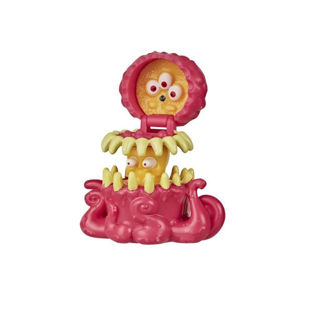 Hasbro Ghostbusters Fright Features Lucky figure with a pink, tentacled base and a yellow, multi-eyed monster head.