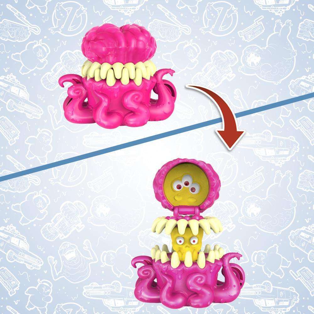 Hasbro Ghostbusters Fright Features Lucky figure showing the pink tentacled monster transforming from brain to face.