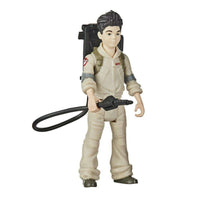 Hasbro Ghostbusters Fright Features Podcast figure wearing a tan flight suit with a black proton pack, front view.