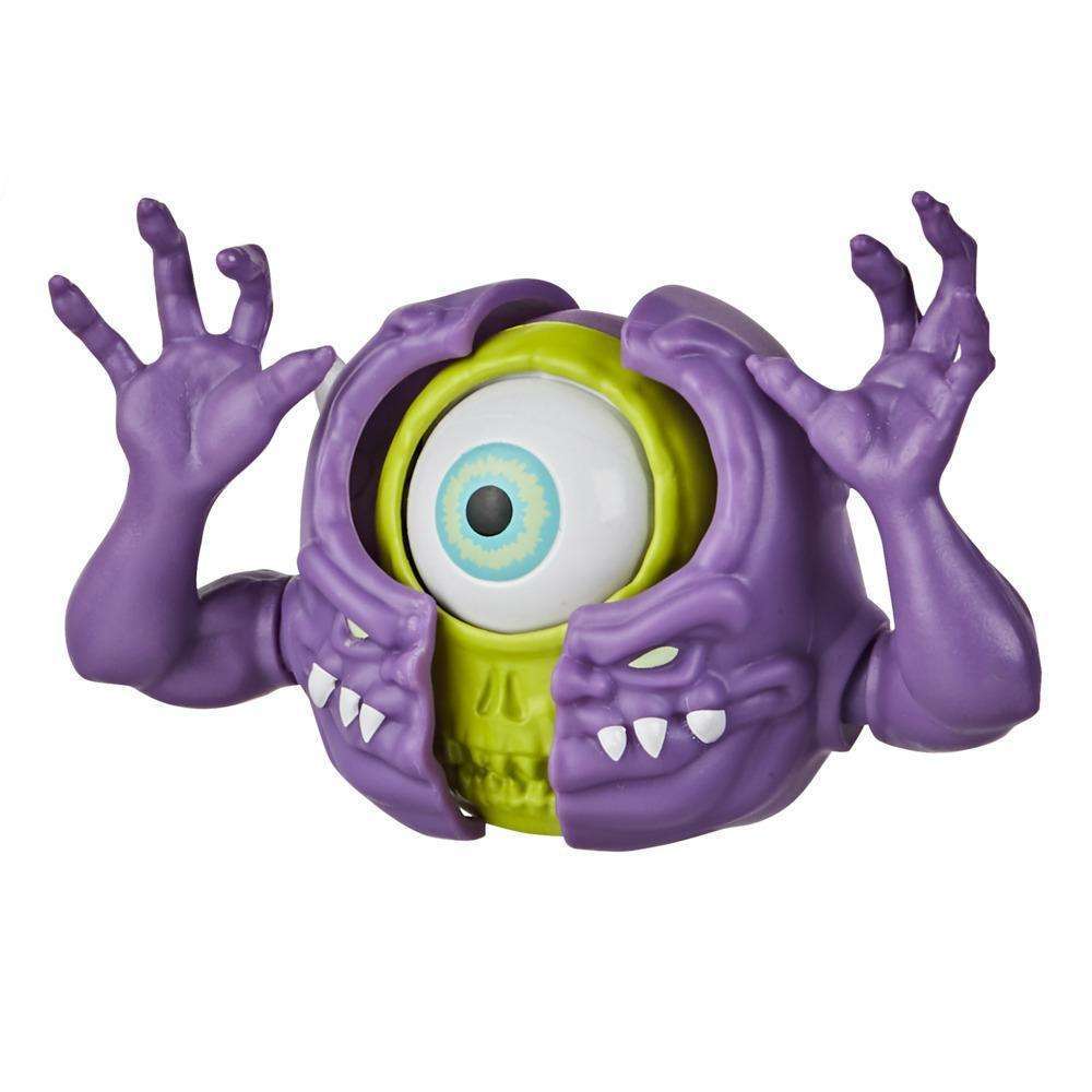 Hasbro Ghostbusters Fright Features Podcast figure with a purple shell opening to reveal a large, central green eye.