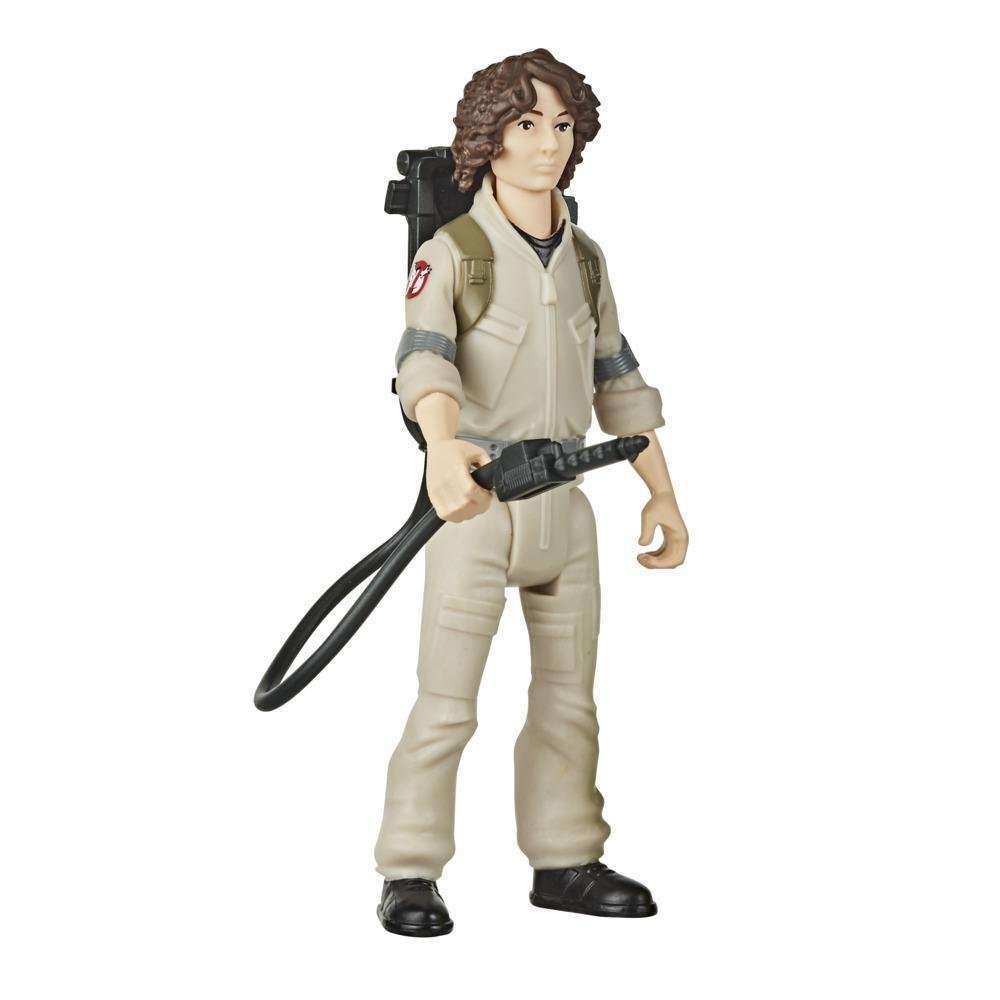 Hasbro Ghostbusters Fright Features Trevor figure wearing a tan jumpsuit and proton pack, shown from a front angle.