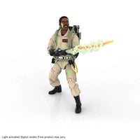 Hasbro Ghostbusters Winston Zeddemore Plasma Series figure in a tan jumpsuit with glow-in-the-dark slime effects.