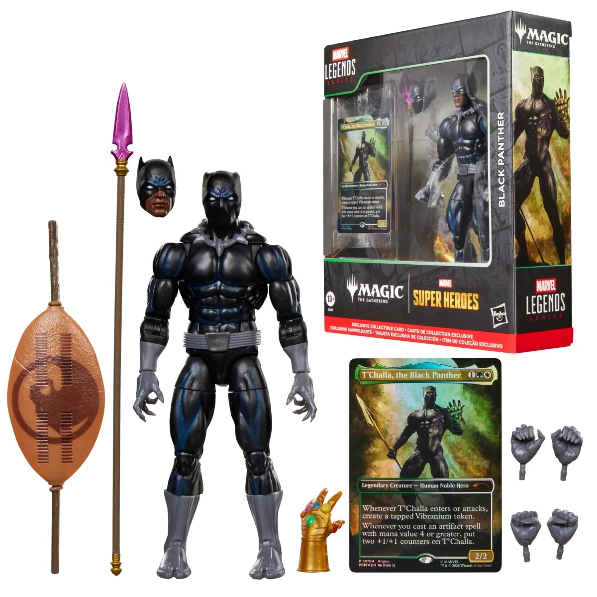 Hasbro Marvel Legends Black Panther 15cm Action Figure & MTG Card