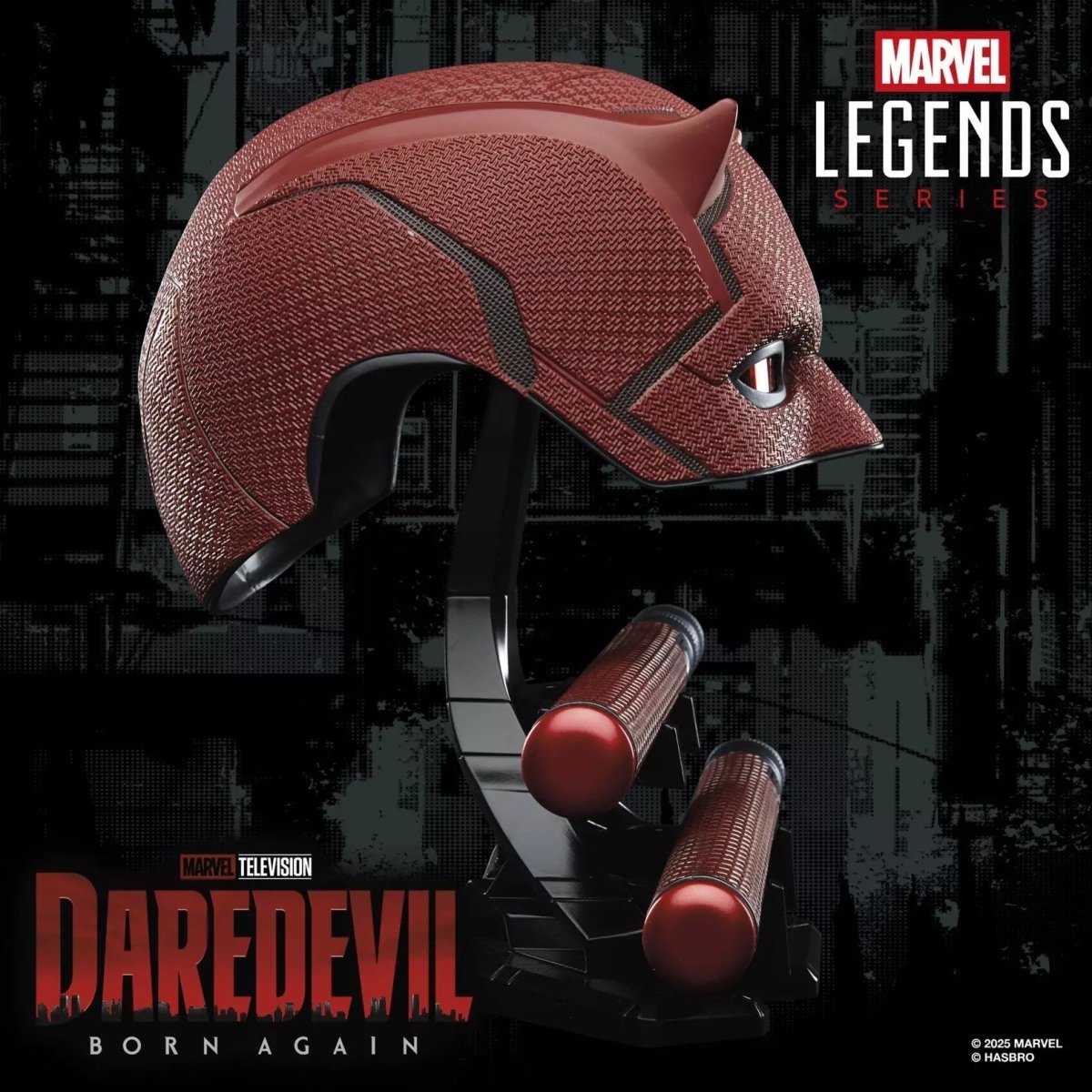 Hasbro Marvel Legends Daredevil Born Again Helmet & Baton 1:1 Scale – Premium Roleplay Replica