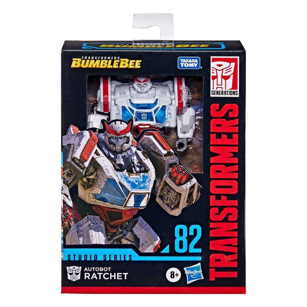 Hasbro Transformers Bumblebee Studio Series Autobot Ratchet deluxe figure in window box packaging.