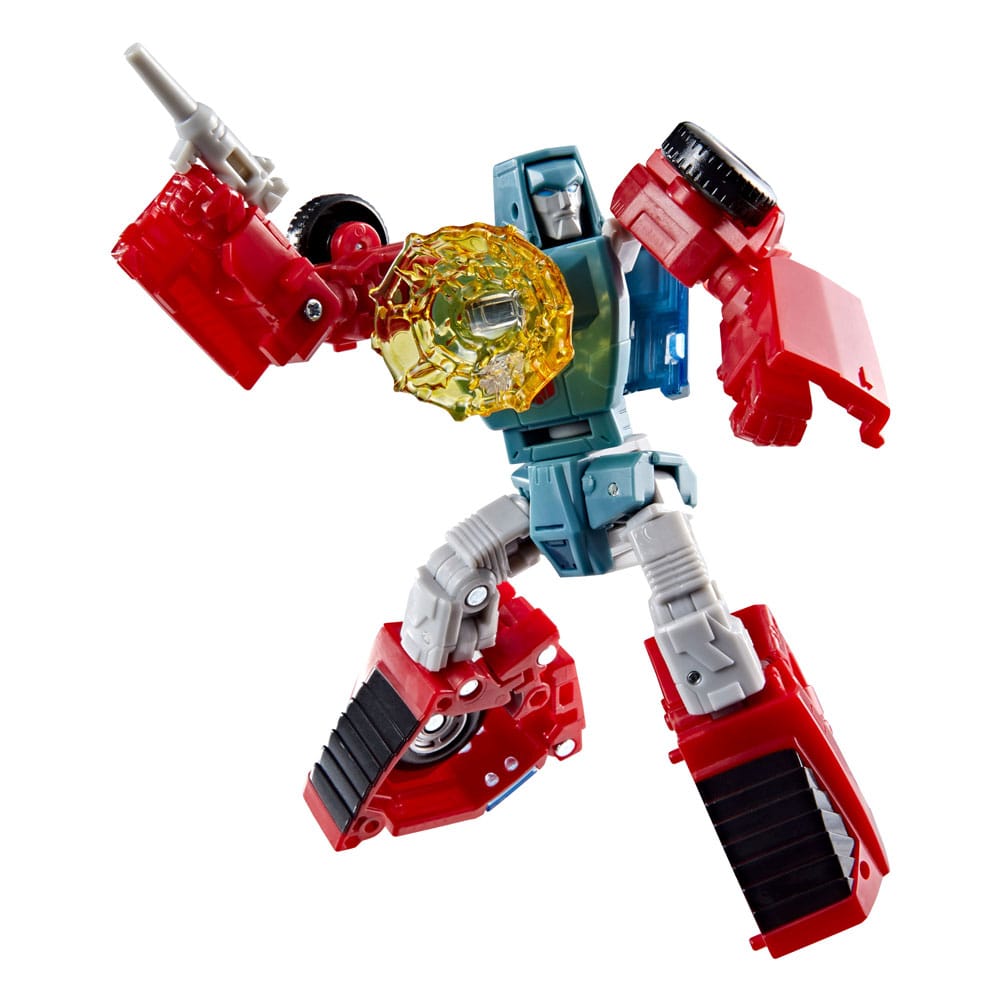 Hasbro Transformers Studio Series Windcharger action figure in robot mode with a yellow energy blast effect and blaster.