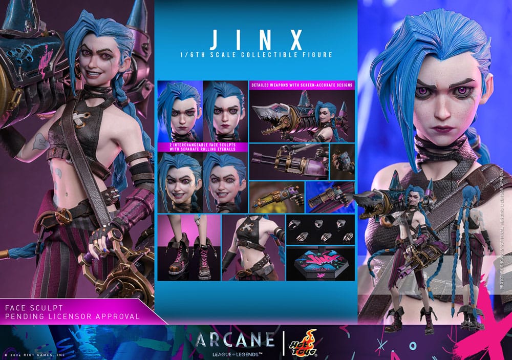 Hot Toys 1/6 Scale Jinx Figure – Arcane Season 2 Collectible by LAB7 Malta, Europe