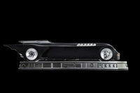 Side view of the Iron Studios 1/10 scale Batman The Animated Series Batmobile on a detailed metallic display base.