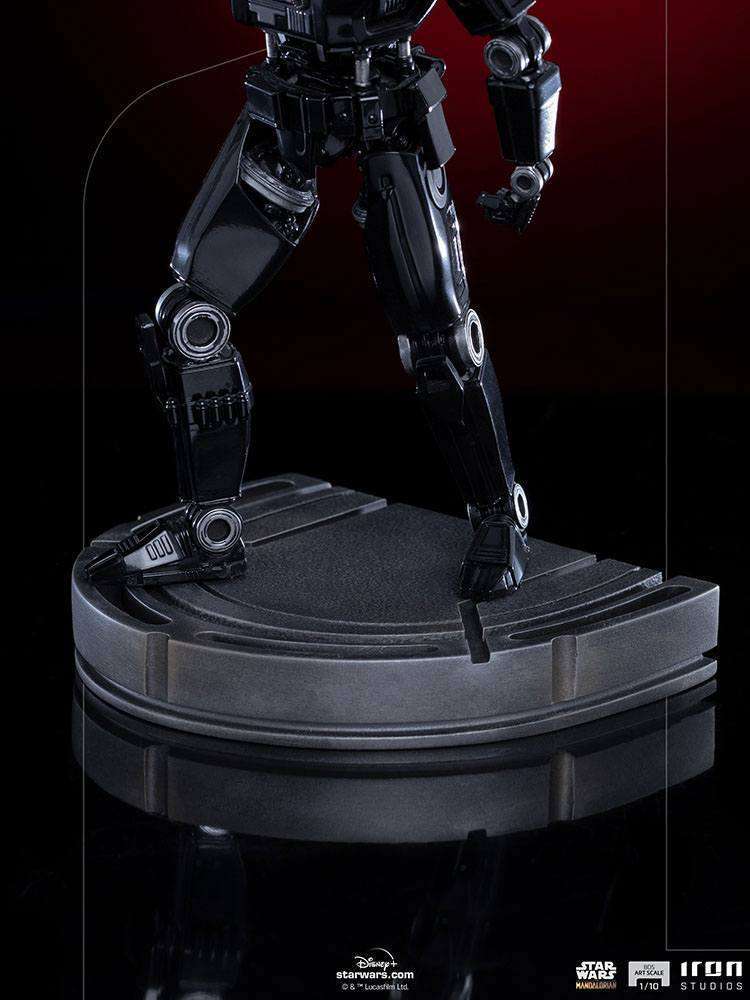 Lower body view of the Iron Studios Dark Trooper 1/10 scale statue featuring black metallic armor on a display base.