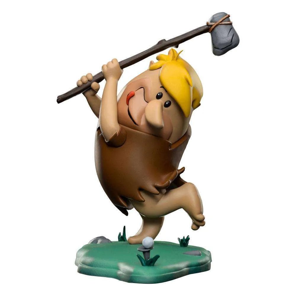 Iron Studios Barney Rubble 1/10 scale statue featuring the character holding a stone club on a grassy base.