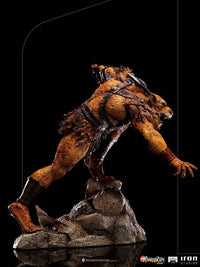Side view of the 16 cm Iron Studios Jackalman ThunderCats BDS Art Scale statue in a dynamic, crouching pose.