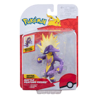 Jazwares Pokémon Battle Feature Toxtricity action figure in its original blister pack packaging.