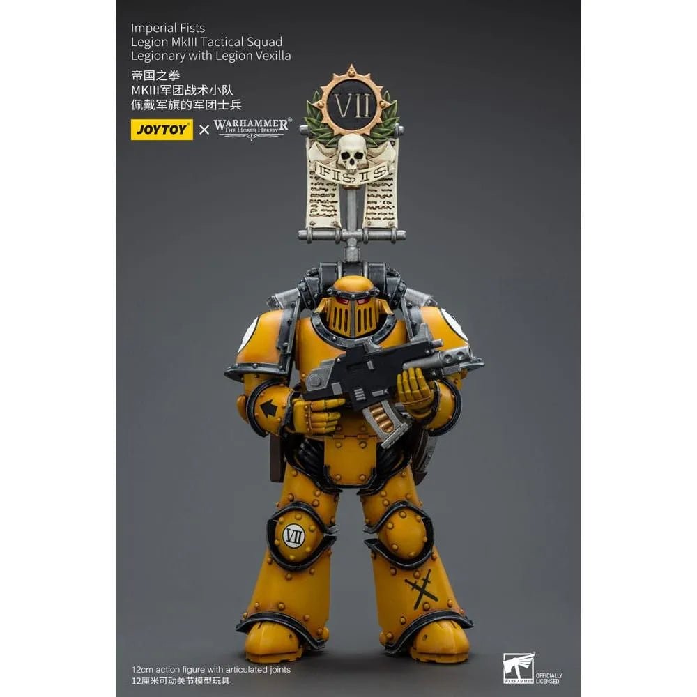 Warhammer The Horus Heresy Action Figure 1/18 Imperial Fists Legion MkIII Tactical Squad Legionary with Legion Vexilla 12 cm