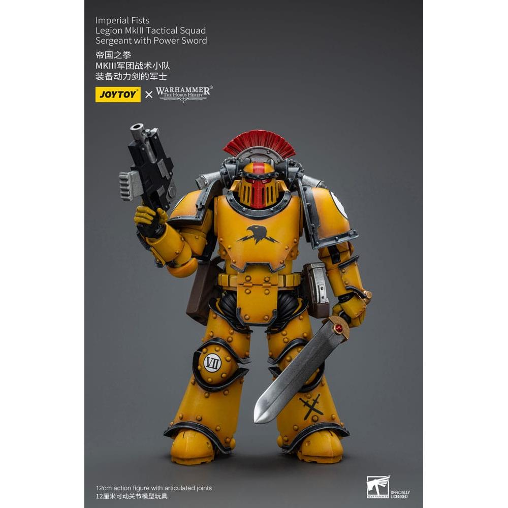 Warhammer The Horus Heresy Action Figure 1/18 Imperial Fists Legion MkIII Tactical Squad Sergeant with Power Sword 12 cm LAB7