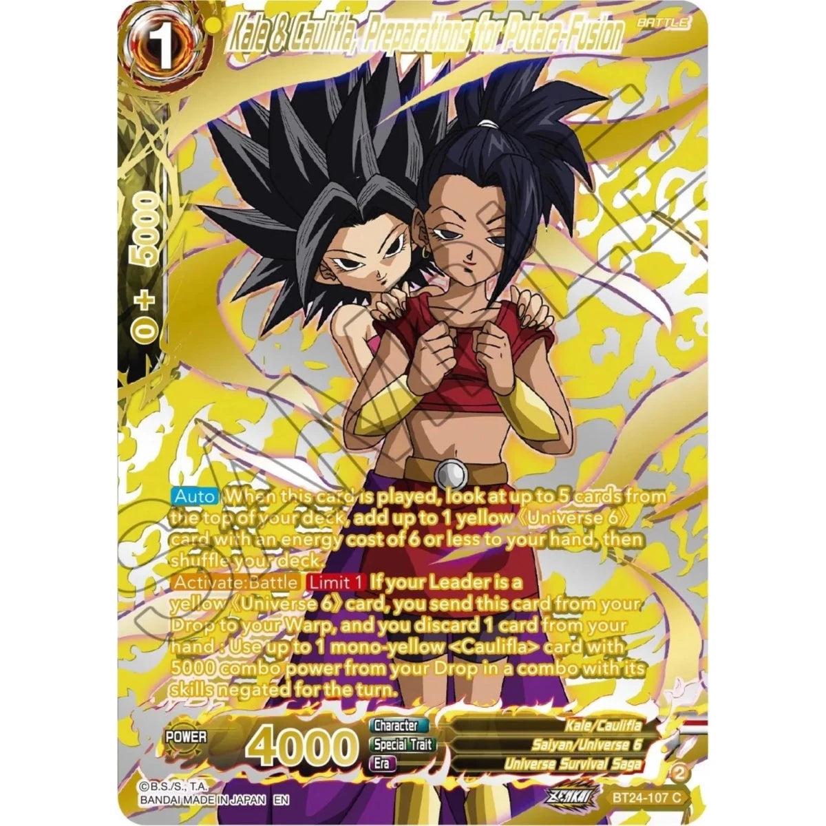 Kale & Caulifla, Preparations for Potara-Fusion (Collector Booster Gold) (BT24-107) (Beyond Generations) in Malta | LAB7