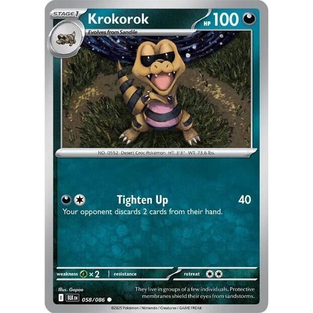 Pokemon Krokorok (058/086) (SV: Black Bolt) by LAB7 Malta, Europe