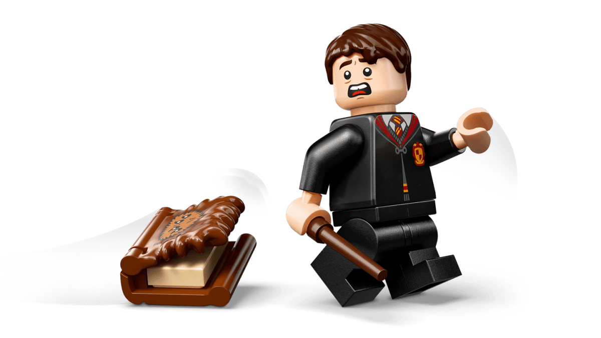 LEGO Harry Potter Chomping Monster Book of Monsters 76449 – 518-Piece Pull-Back Building Set with Neville Longbottom