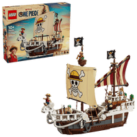 LEGO ONE PIECE The Going Merry Pirate Ship 75639 – 1,376-Piece Building Set with 5 Straw Hat Pirates Minifigures