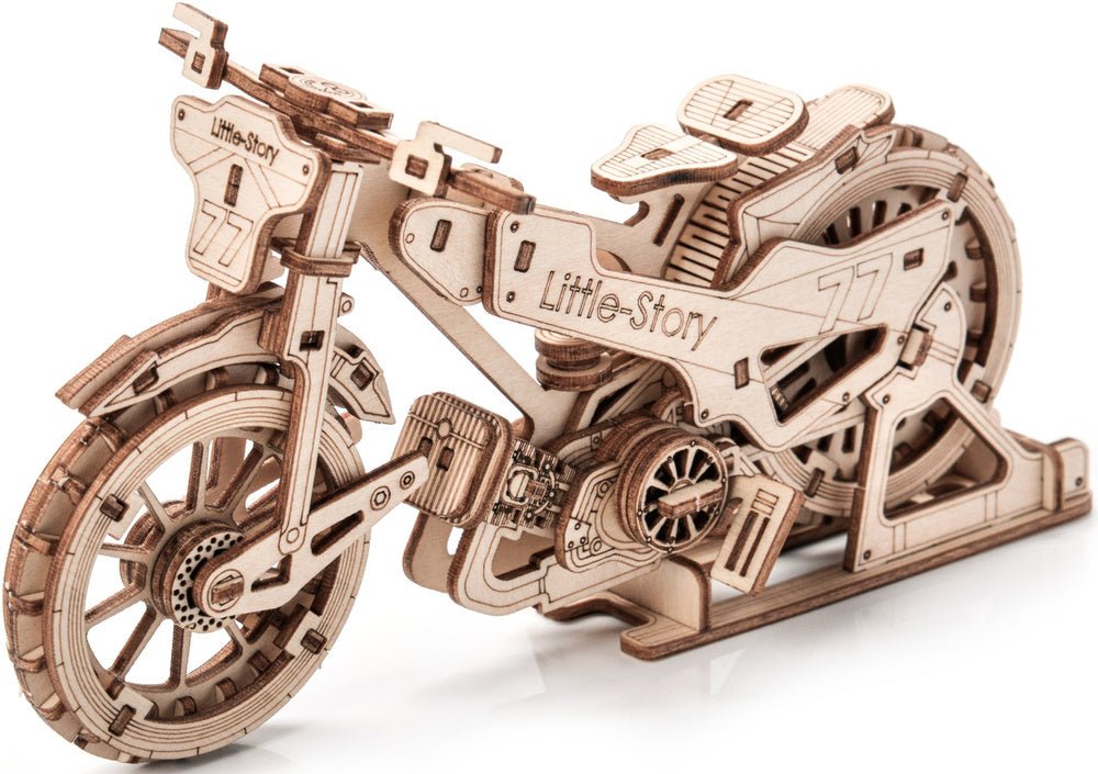Little Story Speedway Bike 3D Wooden Puzzle Model by LAB7 Malta, Europe
