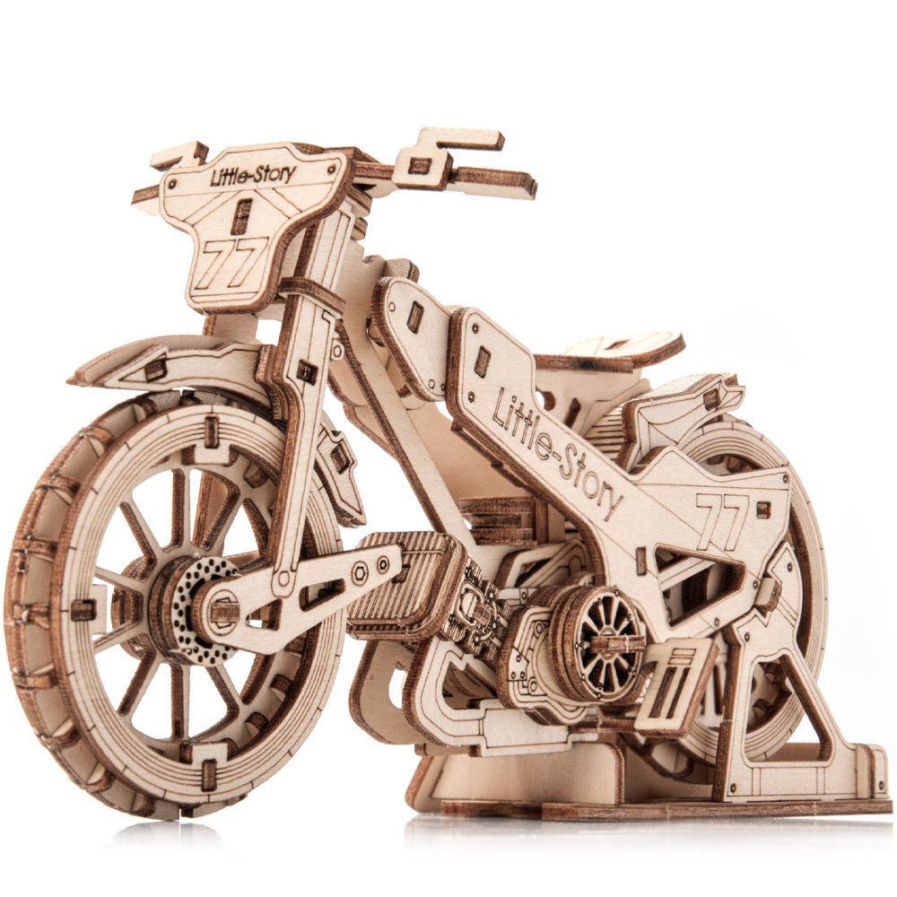 Little Story Speedway Bike 3D Wooden Puzzle Model by LAB7 Malta, Europe