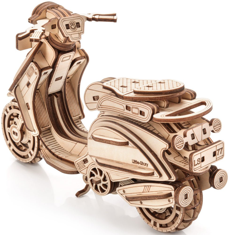 Little Story Sting Scooter 3D Wooden Puzzle Model by LAB7 Malta, Europe
