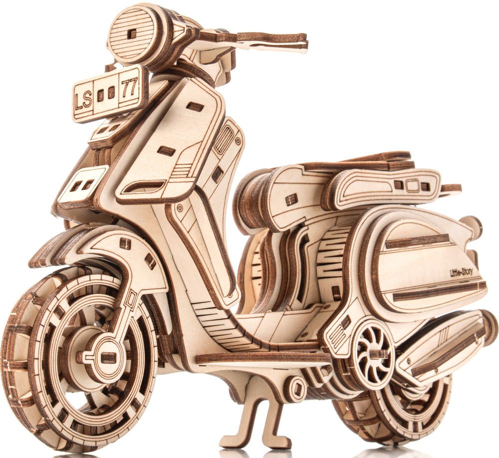 Little Story Sting Scooter 3D Wooden Puzzle Model by LAB7 Malta, Europe