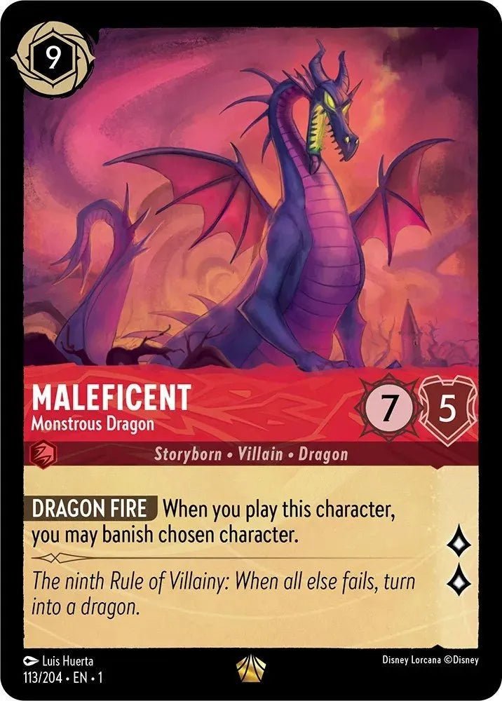 Image for Maleficent - Monstrous Dragon (113/204) (The First Chapter) - Disney Lorcana