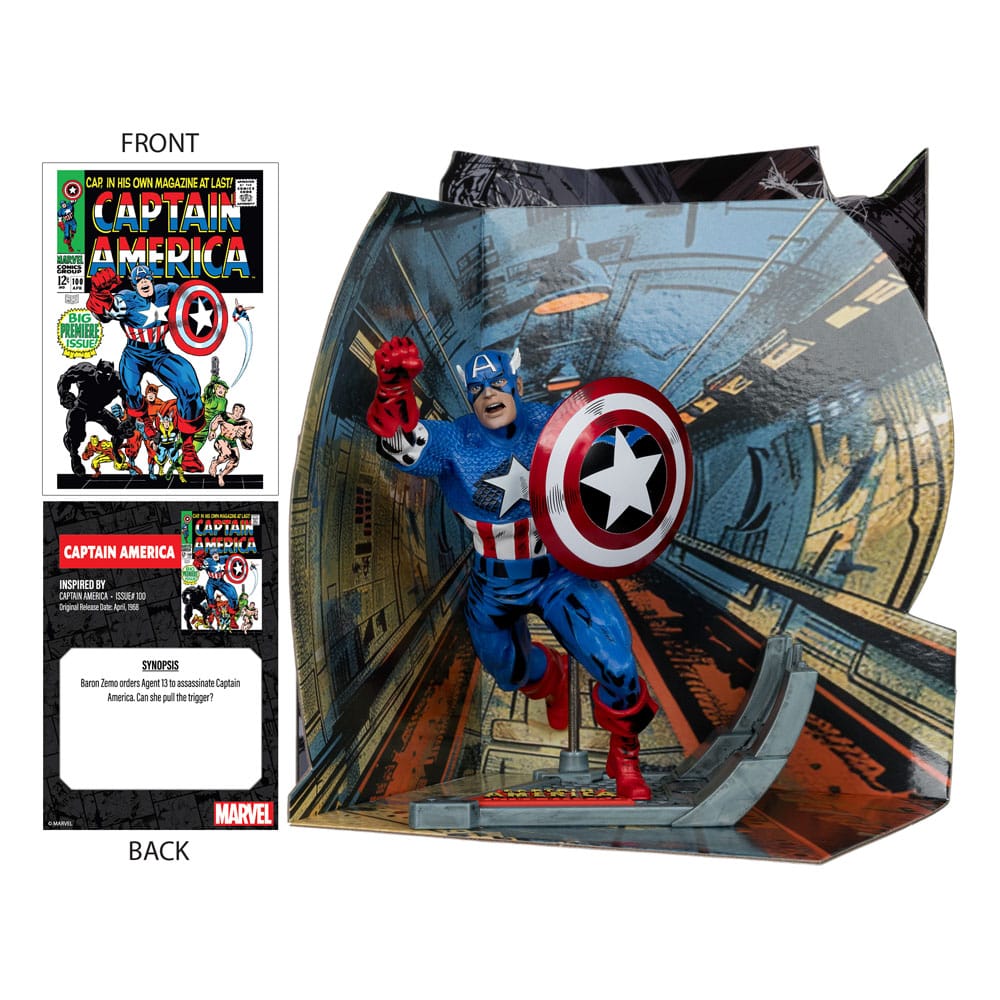 Marvel Collection PVC Statue 1/10 Captain America (Captain America 100) – 12 cm by LAB7 Malta, Europe