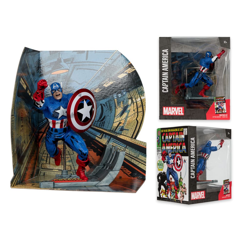 Marvel Collection PVC Statue 1/10 Captain America (Captain America 100) – 12 cm by LAB7 Malta, Europe