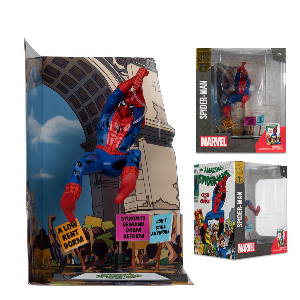 Marvel Collection PVC Statue 1/10 Spider - Man (The Amazing Spider - Man 68) (Gold Label) – 15 cm by LAB7 Malta, Europe