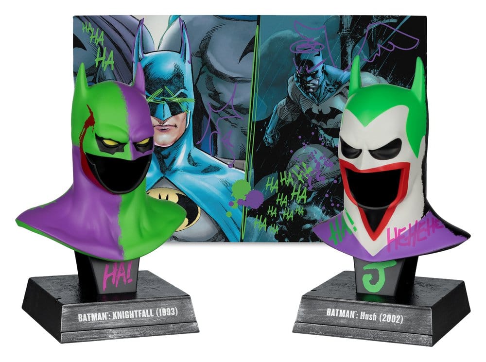 McFarlane DC Direct Batman Cowls Hush & Knightfall Jokerized Gold Label 1:3 Scale 2-Pack 18cm