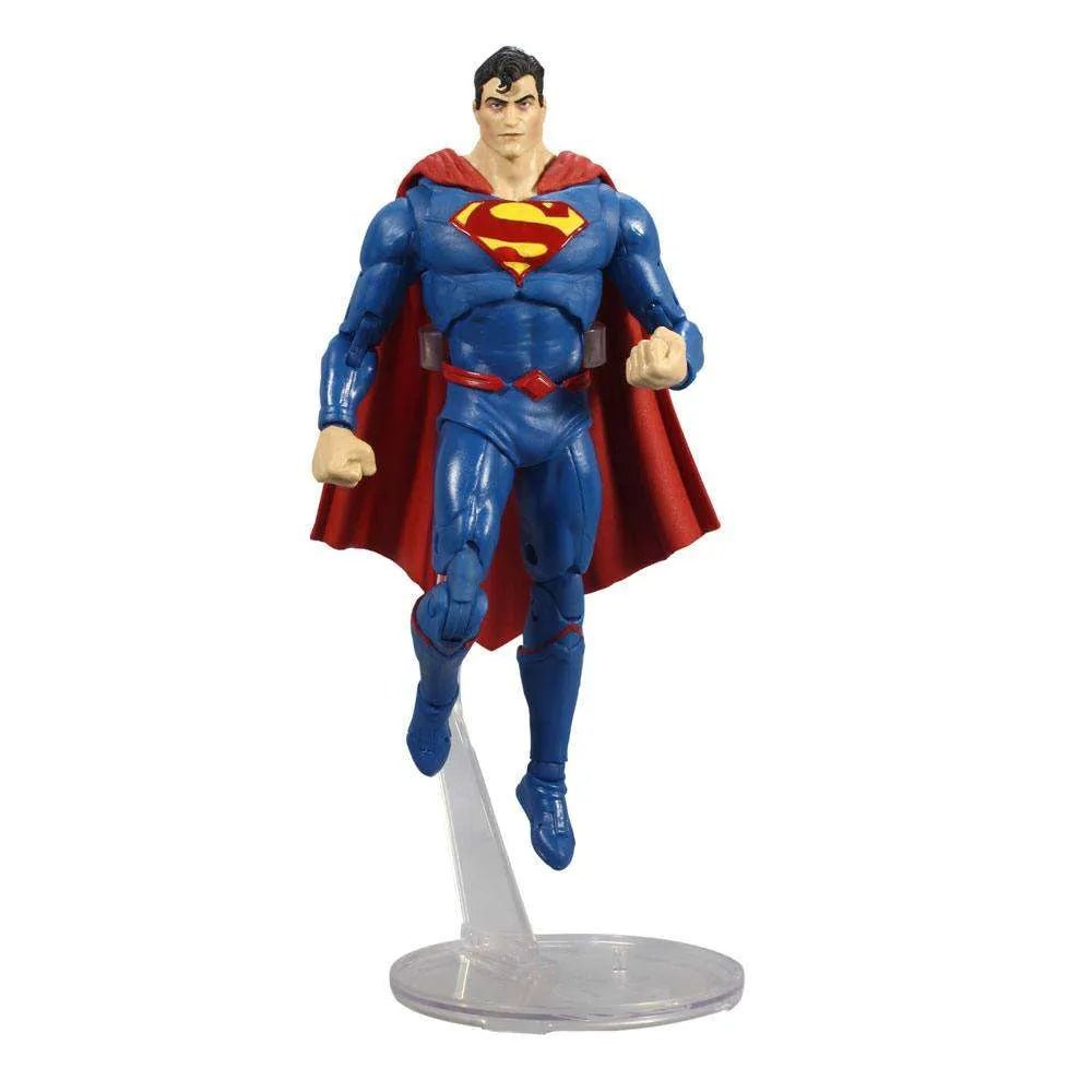McFarlane DC Multiverse Superman DC Rebirth 18 cm action figure in a flying pose with a red cape and display stand.
