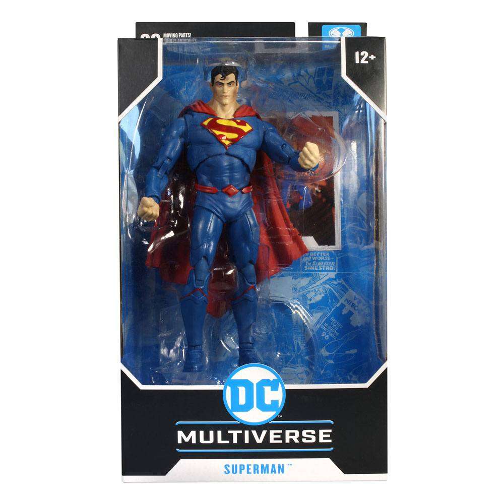 McFarlane DC Multiverse Superman DC Rebirth 18 cm action figure in its original window box packaging, front view.