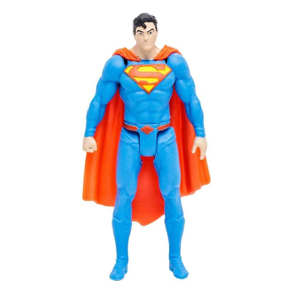 McFarlane DC Page Punchers Superman Rebirth 8 cm action figure in a front view with a blue suit and red cape.