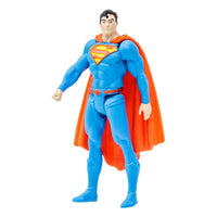 McFarlane DC Page Punchers Superman Rebirth 8cm action figure in a blue suit with a red cape, front view.