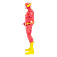 Side view of the 8 cm McFarlane DC Page Punchers Flashpoint Flash figure in a red suit with yellow boots and lightning.